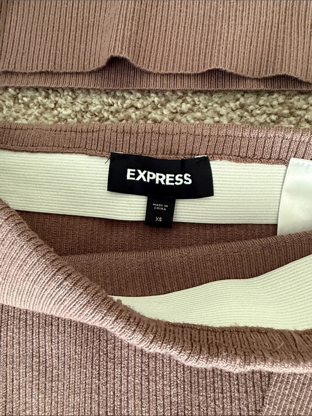 Express Ribbed Two-Piece Set — Mauve - Picture 2 of 4